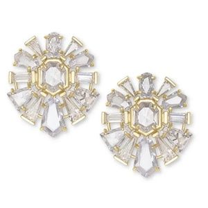 Kendra Scott Jentry Gold Stud Earrings in Lustre Glass